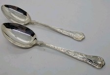 2 x George Butler 8.5" Silver Plate Cutlery KINGS DESIGN Serving / Table Spoon