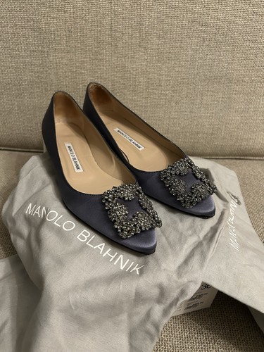 Manolo blahnik grey satin - manolo,