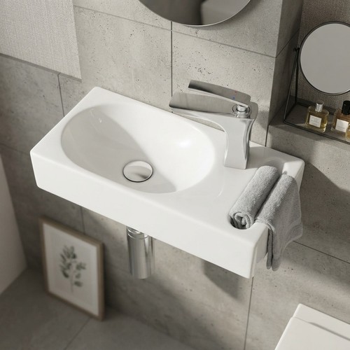 Compact ceramic sink 440x220mm - ceramic,