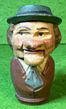 Vintage ANRI Hand Carved Mechanical Bottle Stopper ~ 1950's ~ Cork Removed