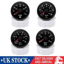 52mm 4 Gauge Set Fuel Water Temp Oil Pressure Volt For Car Truck Boat 7Colors UK