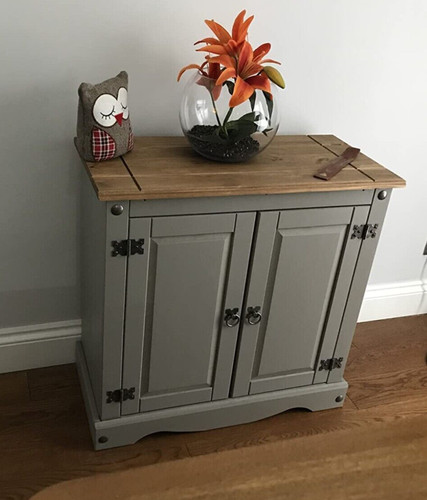 Rustic grey sideboard cupboard - sideboard,
