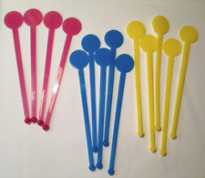 COLOURED PLASTIC DISC TWIZZLERS STIRRER STICKS