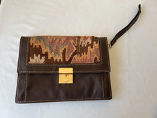 Vintage leather and woven wool