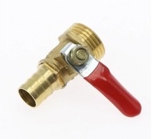 1/2" BSP Male to 12mm Hose Barb Brass Ball Valve Pipe Fitting Red Lever Handle