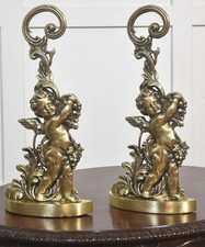 Pair of Brass Putti Door