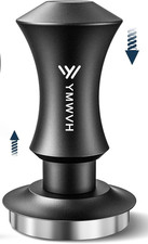 Premium Barista Espresso Coffee Tamper - 51mm, Stainless Steel Ripple Base, Blac