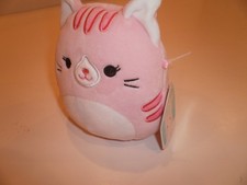 Squishmallows Official 5 inch Laura the Pink Tabby Cat Stuffed Plush Toy