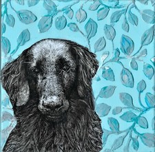 Flatcoated Retriever 3D Canvas Altered Art by Claire Fisher