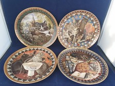 Set of 4 Lesley Anne Ivory Collectors Cat Plates Danbury Mint 2000