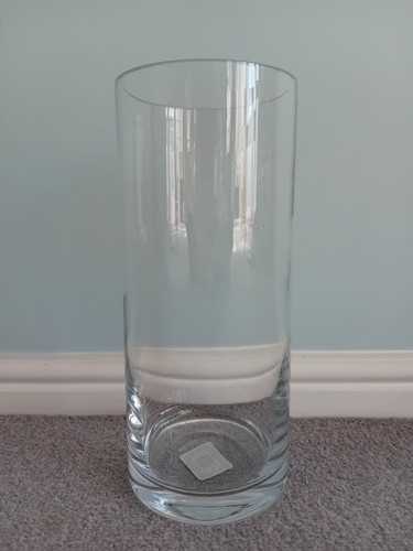 Clear glass vase - glass, new