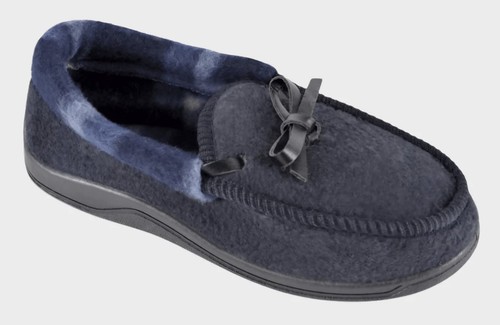 Boys navy moccasins slippers - navy,