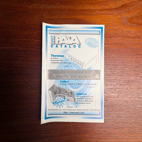 Vintage 1997 paia electronics - paia,