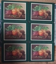 Vintage PIMPERNEL Dinner Place Mats /Table Mats, Still Life Fruit X 6 (no box )