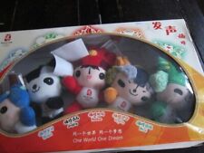 BNIB Rare Original BEIJING 2008 Olympic Games Mascot Plush Figures 5-piece Dolls