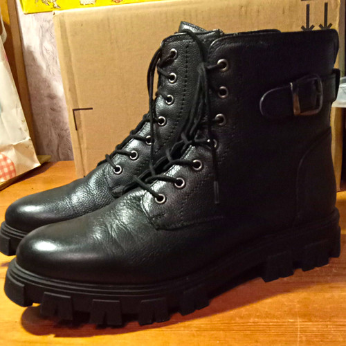 Ladies faith black leather - leather, 14