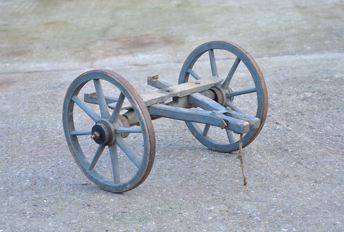 Old vintage small dog - dog, cart