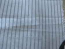 Grey & white cotton Ticking striped fabric 3.5 Metres
