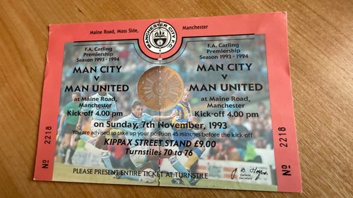 Ticket 1993 man city - ticket,