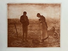 The Angelus c.1901 Sepia Print | Jean Francois Millet | Letts Series Edwardian