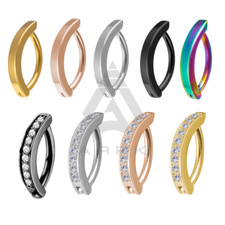 Belly Bar Crystal Gem Navel Bar Button Ring Hinged Belly Bars Piercing