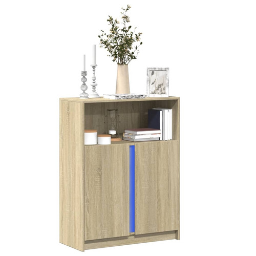 Sideboard with led sonoma oak - sideboard,