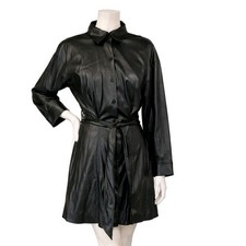 Zara Black Faux Leather Shirt