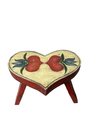 Vintage hand painted heart - hand,