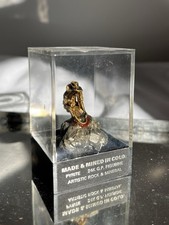 Small Prospector Figurine Old West Miner On Pyrite Crystal, Fools Gold Clus