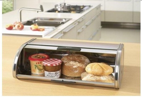Stainless steel bread box with - stainless,