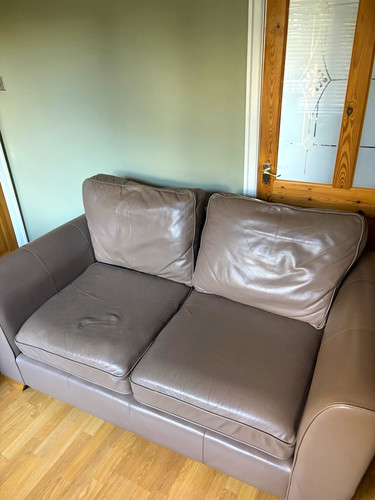 Brown leather seater sofa - 2,