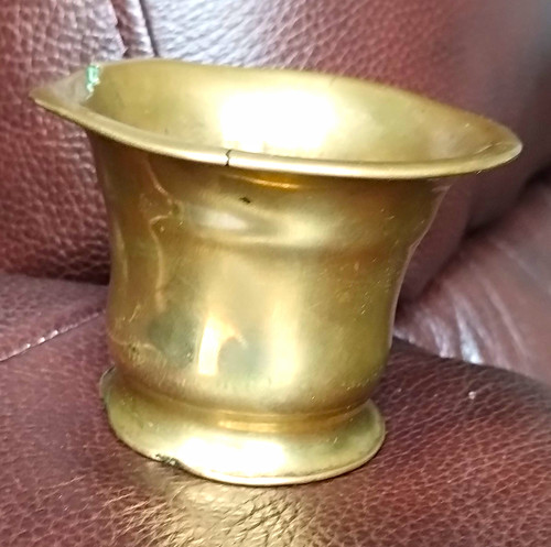 Antique small brass mortar - small,