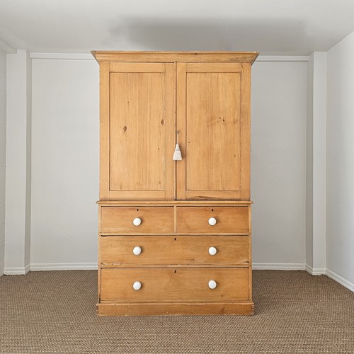 Antique english pine linen - english,