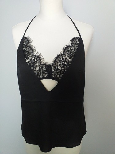 Missguided black satin lace - satin,
