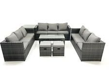 Fimous Outdoor Rattan Garden Furniture Set with Sofa Chair Square Coffee Table