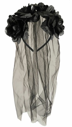 Black veil headband corpse - black,
