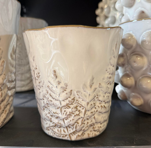 Ceramic cream indoor plant pot - indoor,