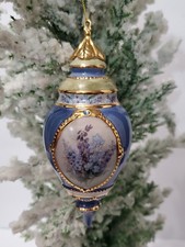 Bradford Editions Porcelain Lena Liu's Forever Flowers Ornament Delphiniums