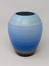 A Large Blue Shelley Harmony Ware Vase, 1930s, Art Deco