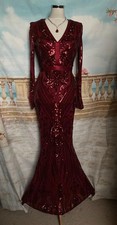 Maxi Evening Dress 10 Dark Red