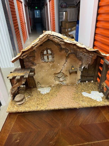 Wooden nativity manger stable - wooden,