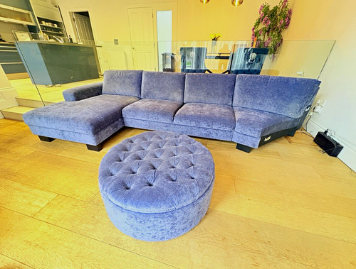 Natuzzi blue fabric corner - blue,