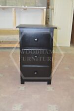 HANDMADE SHAKER 3 DRAWER BEDSIDE IN BLACK (NOT FLATPACKED)