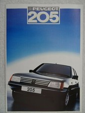 Peugeot 205 Brochure 1986/7: GTi,CTi,Automatic,GT,XS,XE,XL,XR,XLD,GR,GRD,GL,GLD