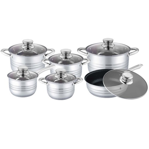 12pcs stainless steel cookware - stainless,