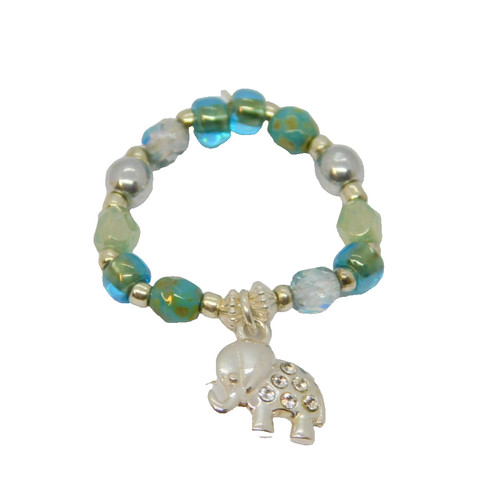 Sterling silver beaded stretch - silver,