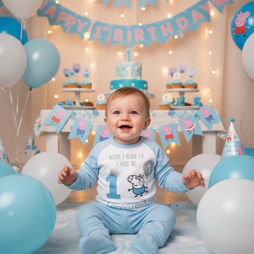 Baby boy birthday blue - , pyjamas