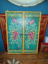 ANTIQUE HAND PAINTED WOODEN  WINDOW SHUTTER FROM INDIA