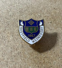 SHEFFIELD WEDNESDAY VINTAGE ENAMEL FOOTBALL SUPPORTERS BADGE