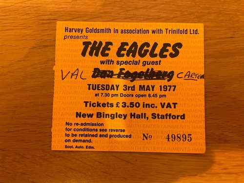 Eagles ticket 1977 - ticket,